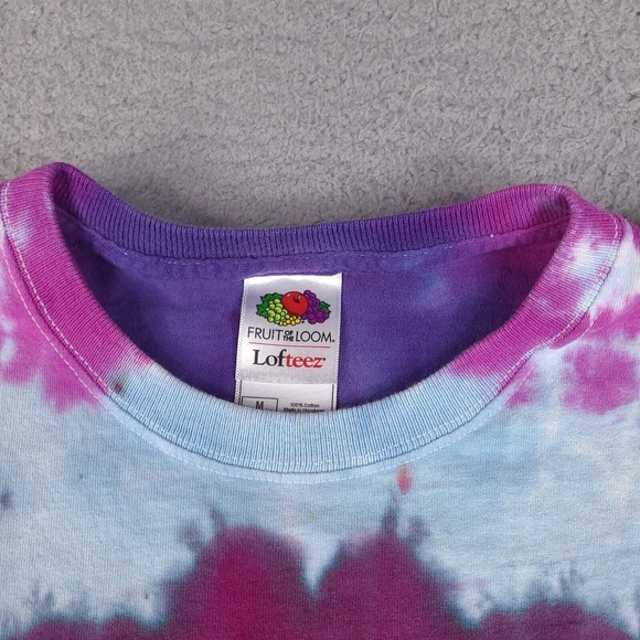 Peace Tie Die T-Shirt Adult Medium Colorful Fruit Of The Loom Lofteez Peace Love - Picture 3 of 15